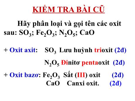 Bài giảng Hóa học Lớp 8 - Bài 27: Điều chế khí oxi. Phản ứng phân hủy