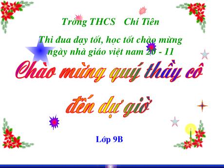 Bài giảng Môn Toán 9 - Tiết 23: Luyện tập - Trường THCS Chí Tiên