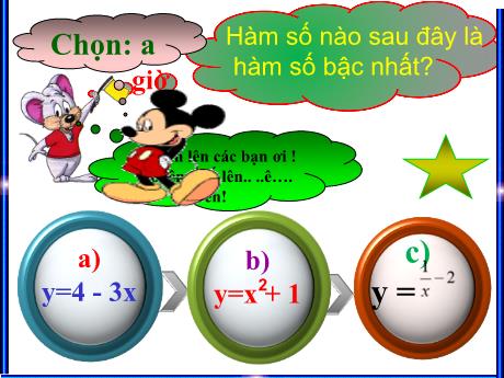 Bài giảng Toán 9 - Chương II: 2 Hàm số bậc nhất
