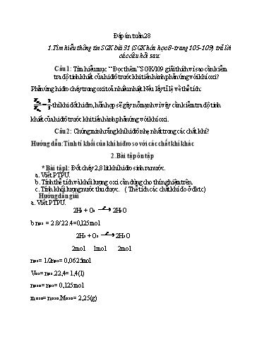 Đề cương ôn tập Hóa học 8 - Tuần 28-31 - Trường THCS Chí Tiên