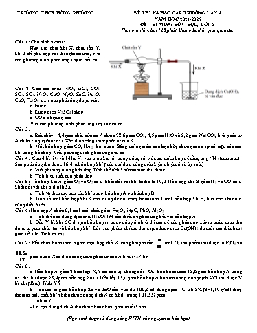 Đề thi Khảo sát HSG môn Hóa học 8 - Lần 4 - Năm học 2021-2022 - Trường THCS Hồng Phương (Có đáp án)