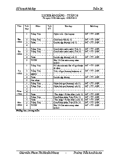 Giáo án các môn Khối 2 - Tuần 26 - Năm học 2021-2022 - Trường Tiểu học Dư Can