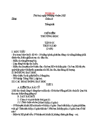 Giáo án các môn Lớp 1 - Tuần 28 - Năm học 2020-2021 - Phạm Thị Hải Long