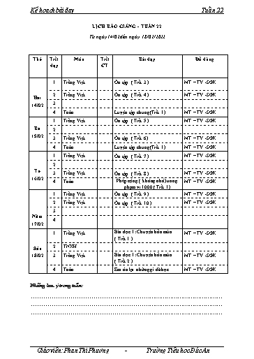 Giáo án các môn Lớp 2 - Tuần 22 - Năm học 2021-2022 - Trường Tiểu học Dư Can