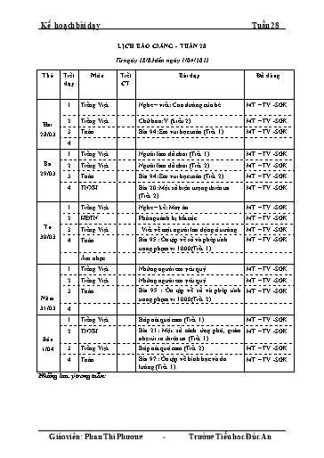 Giáo án các môn Lớp 2 - Tuần 28 - Năm học 2021-2022 - Trường Tiểu học Dư Can