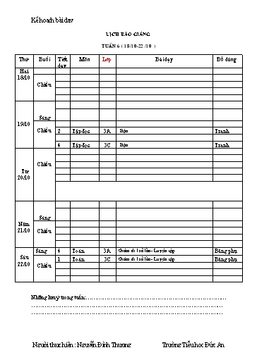 Giáo án các môn Lớp 3 - Tuần 6 - Năm học 2021-2022 - Trường Tiểu học Dư Can