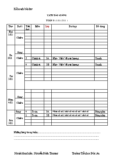 Giáo án các môn Lớp 3 - Tuần 8 - Năm học 2021-2022 - Trường Tiểu học Dư Can